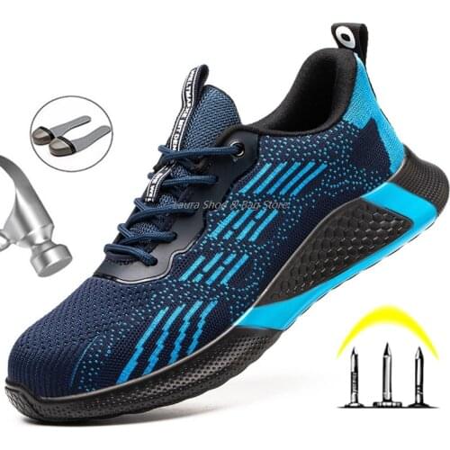 Lightweight Boots Safety Shoes Mens Working Boots Anti-Smashing Shoes For Men Flat Boots Breathable Sneakers Protective Shoes