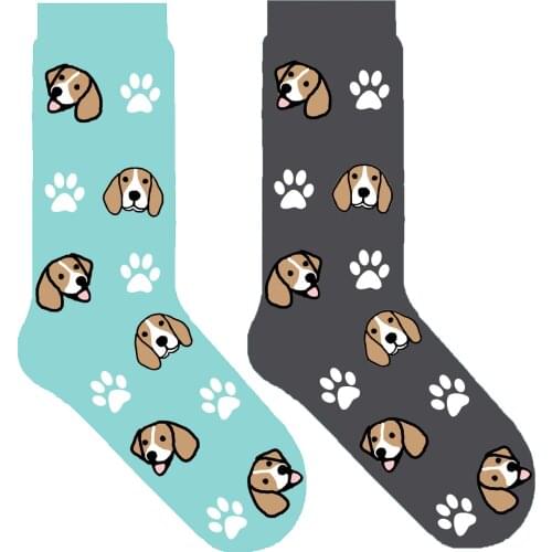 Beagle dog crew socks cotton women creative dog themed gift novelty doggy paw socks 50 pair/lot ORIGINAL EU 38-44 UNISEX