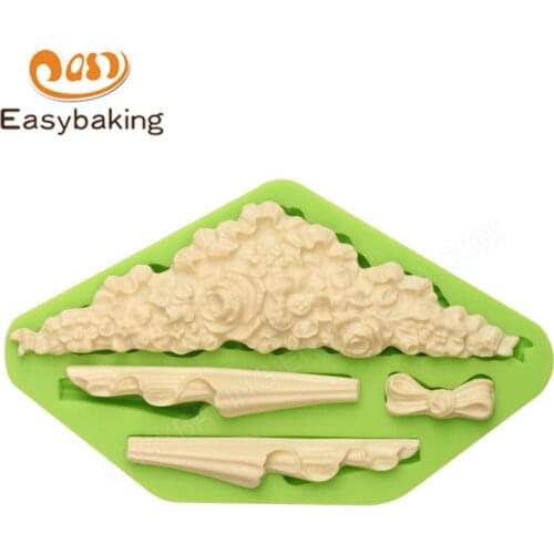 New Arrival Curtain Fondant Silicone Wedding Molds Household Kitchen Bakeware Cake Decorating Mould for Arts and Crafts