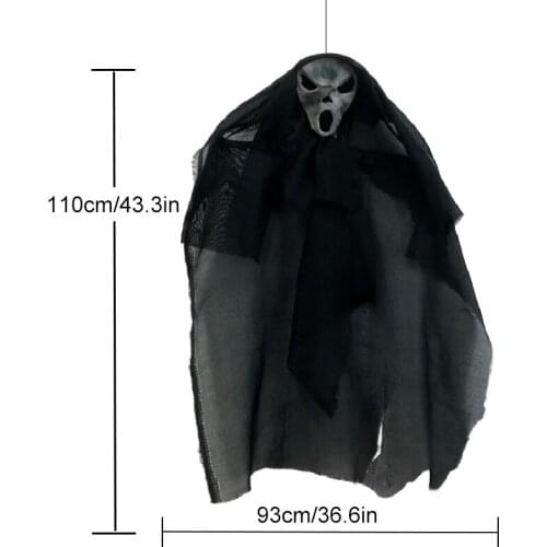 Newly Skeleton Ghost Hanging Ornament Glowing Halloween Decorative Props for Garden Courtyard Haunted House