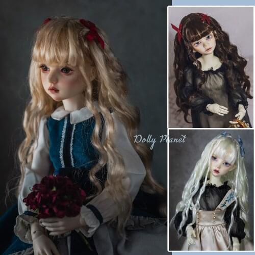 BJD doll wig is suitable for1/3 1/4 1/6 size soft silk big wave and long curly hair doll accessories
