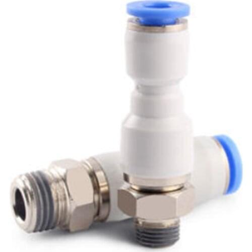 360 Degree High Speed Rotation 4~12mm Pneumatic Tube Connectors Straight In Quick Fittings Air fitting 1/8"~1/2" male thread