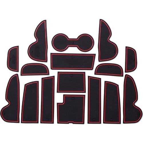 Anti-Slip Rubber Gate Slot Cup Mats for Hyundai ix35 2010-2015 LM Tucson ix Accessories Stickers 2010 2011 2012 2013 2014 2015