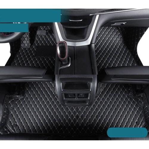 Luxury fiber leather car interior floor mats for cadillac xt5 srx xt4 ats ct6 cts car styling accessories