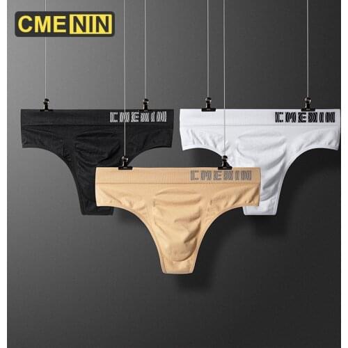 CMENIN Sexy Gay Men Underwear Lingerie Thong Men Jockstrap G String Thongs Cueca Male Panties Bikini Briefs Jock Strap New CM103