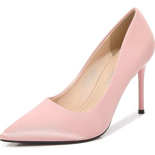 Zapatos mujer Pointed Toe Shoes Woman 9cm Thin Heels shoes Ladies Wedding Stiletto Fashion Show Pumps size:35-45 46