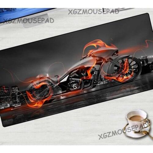 XGZ Fashion Cool Motorcycle HD Large Game Mouse Pad Black Lock Edge Computer Table Mat Rubber Non-slip Custom Couple Coasters