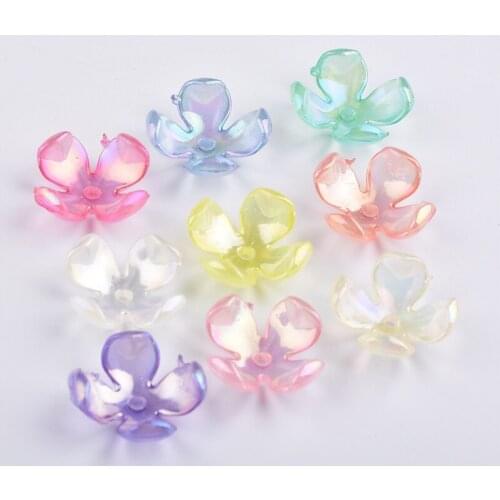 XiYu Fashion Flower Frosted Acrylic Spacer Beads Caps For DIY Fashion Jewelry Necklace Bracelet for Jewelry accessoriies 4 pcs