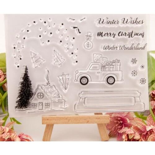 Winter Wishes Transparent Seal Clear Silicone Stamp Cutting DIY Scrapbooking Rubber Coloring Embossing Decor Reusable 11*15.5cm