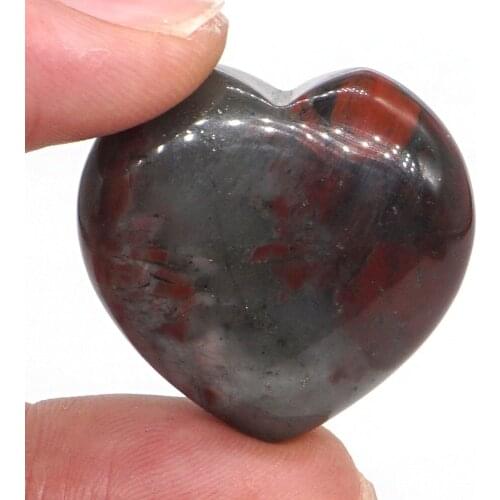 1.2" Puffy Love Heart Assorted Natural Blood Stone Crystal Hand Carving Reiki Healing Energy Chakra Gift