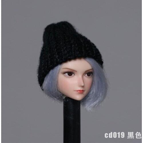 1/6 Female Soldier Fashion Trend Knit Hat 9 Colors Doll Hat Accessories 12'' Action Figure Head Hat Model Fits Collection Gifts