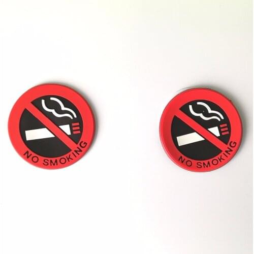 1 Pair 3D NO SMOKING rubber emblem sign sticker 3D car sticker nice retail packing car styling decoration sticker