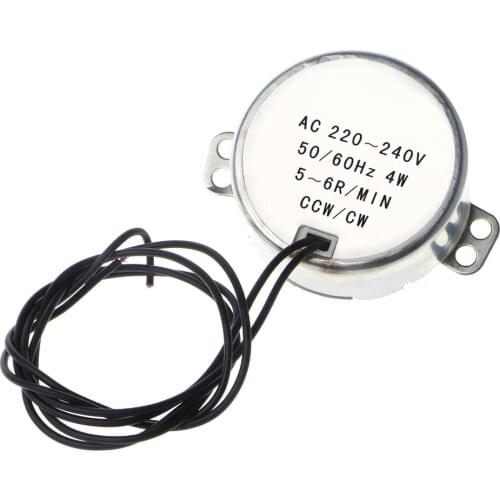 AC 220-240V Synchronous Motor Gearmotor 4W CW/CCW Great Couple 5-6 RPM