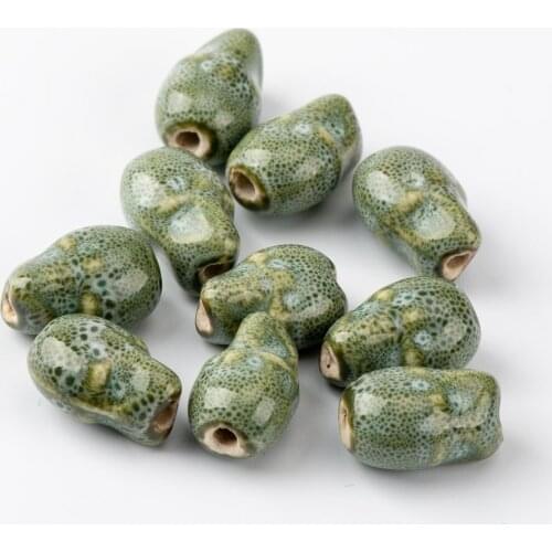 16# 20pcs Skull Shape Sphere Ceramic beads string Promotion Unique Ceramics Beads Wholesale #A425C