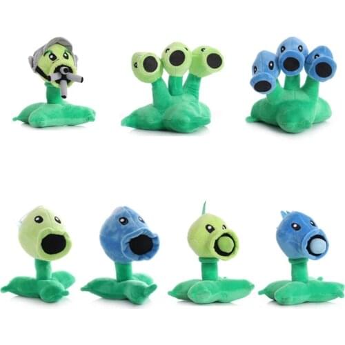 17cm Peashooter Plush Toys Plants vs Zombies Plants Gatling Pea Snow Pea Soft Stuffed Doll Pendant for Kids Children Gifts
