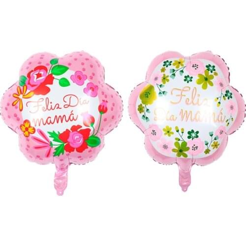 20 inch Spanish Flower Mothers Day Balloon Mothers Birthday Party Decoration Aluminum Foil Balloon Flower-shaped Light Balloon