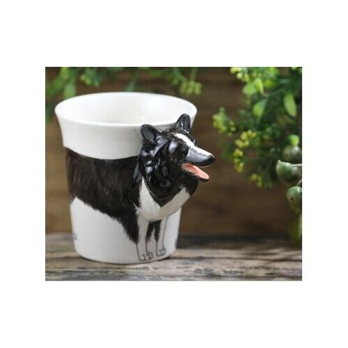 2020 new creative personalized ceramic cup hand painted animal coffee cup 3D cartoon Mug dog cup / animal cup. cat mug