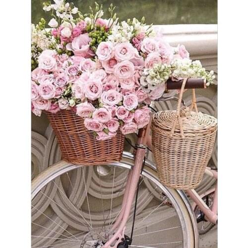 5D DIY Diamond Embroidery bicycle & Flower Diamond Painting Landscape Mosaic Full Cross Stitch Home Decoration Handmade Gifts