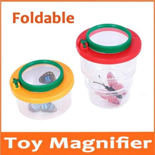 5X 8X Scientific outdoor puzzle experiment of three-fold Small Animal Butterfly observer multi-function insect box magnifier
