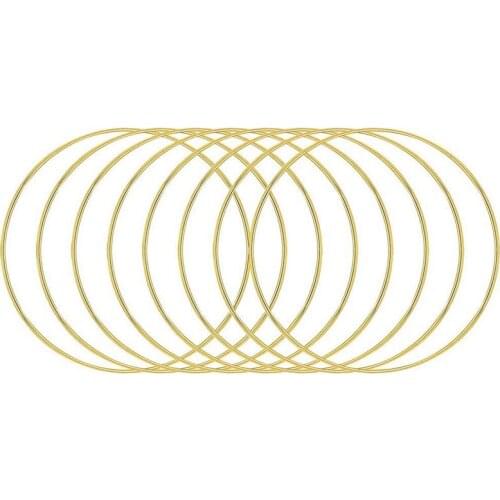 8 Pcs 12Inch Dream Catcher Rings Metal Hoops Macrame Ring for Crafts and Dream Catcher Supplies, Gold