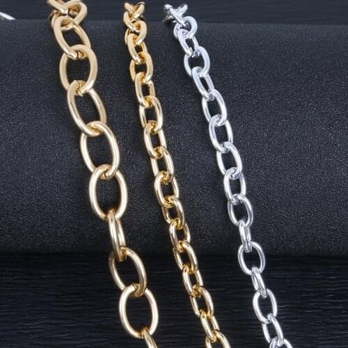 Link-Opened Aluminum Chain Rhodium/Gold Necklace Chain For Jewelry Making DIY Material Findings