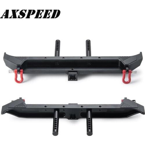 AXSPEED Metal Rear Bumper with D-rings for 1:10 RC Crawler Car Axial SCX10 III AXI03007 Upgrade Parts