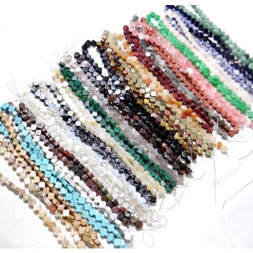 8*8mm Natural stone Turquoises Opal Quartz crystal tiger eye cross bead for Diy Jewelry Making Bracelet Necklace Accessories50pc