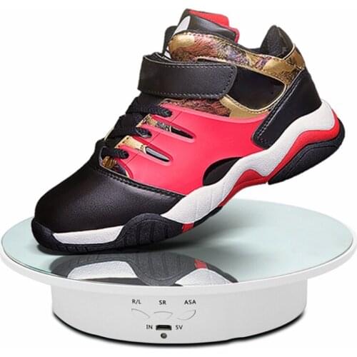 3 Speeds Electric Rotating Display Stand Mirror Turntable Jewelry Holder Battery