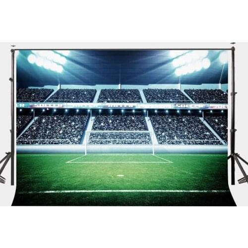150x220cm Indoor Football Court Backdrop Crowded Football Game Playground Green Grassland Photography Background