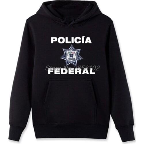 Hot Sale Fashion Police Policia Federal Sicario New Mexico, Mens Unisex Adult Black Hoodies Harajuku Sweatshirt