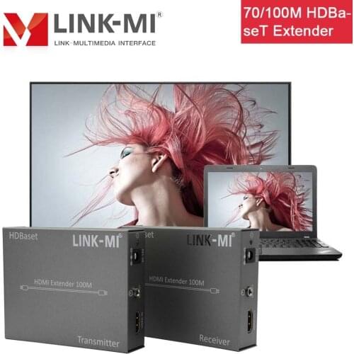 LINK-MI 70M/100M HDBaseT HDMI Extender with IR RS-232 3D 4K2K POC over cat5e/6/7 cable