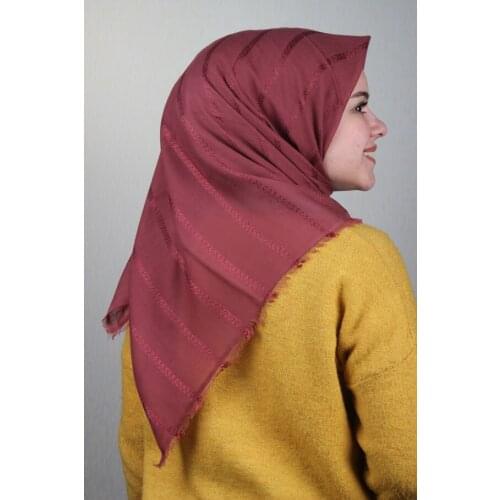 FASHION CASHMERE THE STRIPE COTTON SCARF-DESEN-02-RENK-13