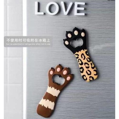 Cartoon Cute Animal Paw Wine Bottle Opener Beer Bottle Openers Cat Magnet Refrigerator Sticker Dog Fridge Magnet Beer Opener