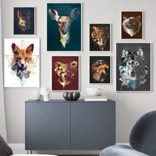 Diamond Painting Kit Fox Home Decor With AB Drill Nordic Deer Wolf Tiger Eagle Wall Art 5D DIY Poured Glue Scalloped Edge Animal