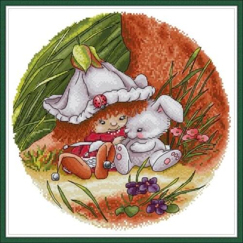 Flower Fairy 2 cross stitch kit aida 14ct 11ct count print canvas cross stitches needlework embroidery DIY handmade