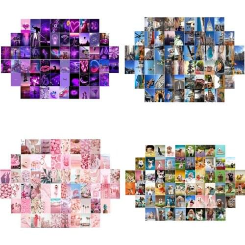 50PCS Creative Wall Collage Set For Bedroom Decoration DIY Hand Account Crafts Background Wall Decor Material