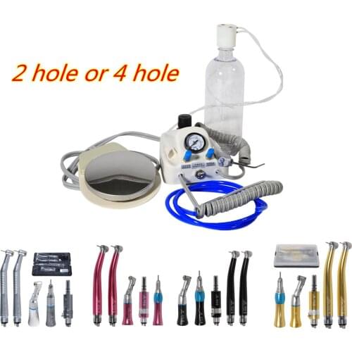 4/2 Hole Low Speed Handpiece Kit 4 Colors Portable Air Turbine Unit Control Syringe Dental tools