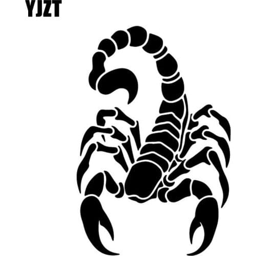 YJZT 10.9CM*16.4CM Scorpion Terror Patterns Decor Car Trunk Vinyl Decal Car Sticker Black/Silver C4-2993
