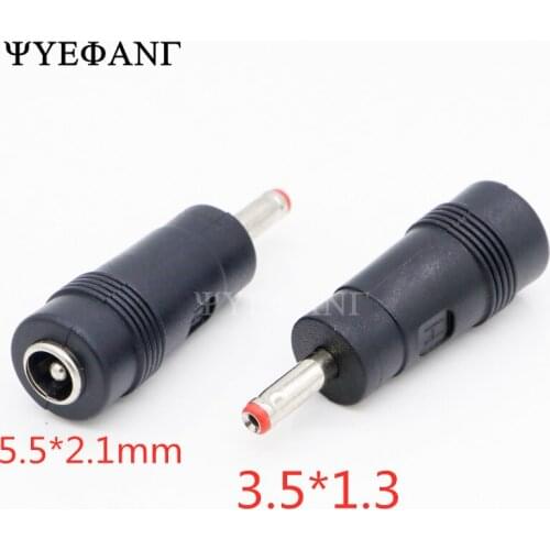 DC Power Adapter Connector Plug DC Conversion Head Jack Female 5.5*2.1mm Turn Plug Male 3.5*1.3mm