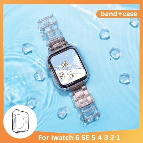 Strap For Apple Watch 44mm 40mm Band 6 5 4 3 2 1 SE Watchband Iwatch Series Smart Watches Band Resin Silicone Correa Accessories