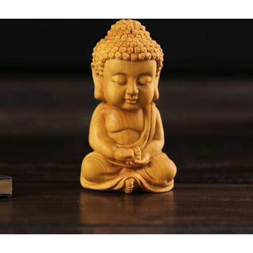 Boxwood carvings Buddha statues handmade wooden crafts creative gifts Statue