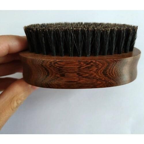 Black Gold Sandalwood Boar Bristle Beard Brush&Mustache Brush For Men Beard Care Customized logo