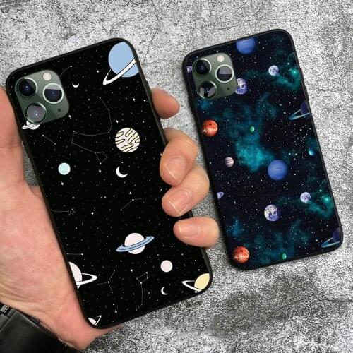 Universe Planet star cartoon For iPhone 6 6s 7 8 Plus X XR XS 11 Pro Max soft silicone Phone case cover shell
