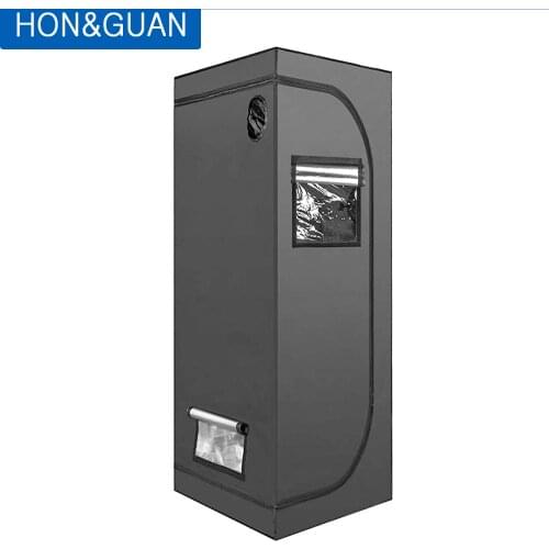 Hon&Guan 60*60*140cm 600D Growing Tent Reflective Silver Waterproof Mylar Hydroponic Plant Grow Tent for Indoor Gardening System