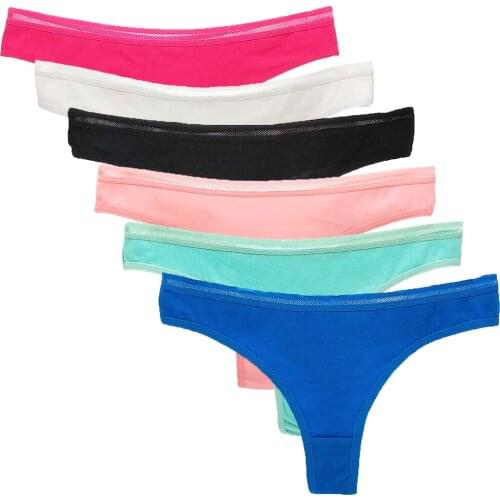 Simple Design Sporty Style Cotton Thongs G String Women Seamless T-back Female Female Tangas Low-Rise Sexy Thong Underwear