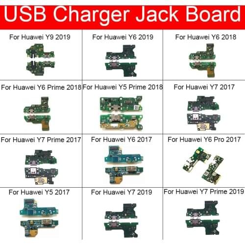 Charger USB Jack Board Module For Huawei Y5 Y6 Y7 Y9 PRO Prime 2017 2018 2019 Charging Port Usb Connector Board Repair Parts