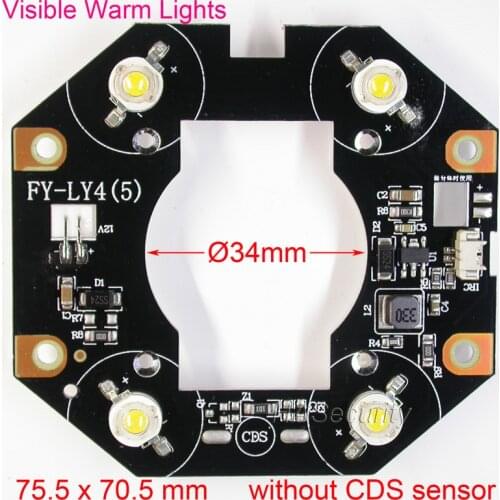 Visible Warm Lights , yellow color lights 4x Spot Lights LED , None CDS sensor type, for AI / SVL camera
