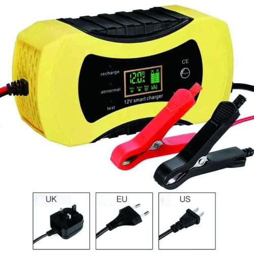 1pc 12V 8A Full Auto Car Battery Charger Power Pulse Repair Chargers Wet Dry Lead Acid Battery-Chargers Digital LCD Display