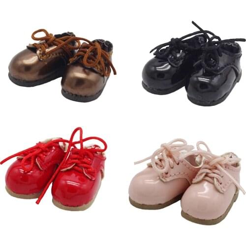 2.5*1.1cm Mini PU Doll Shoes for OB11,Obitsu11,GSC Clay and 1/12 BJD Doll Toy Shoes Accessories