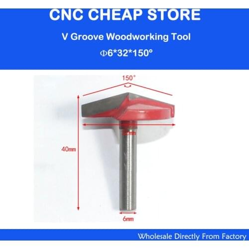 2pcs 6mm*32mm*150 Degree CNC carbide end mill tool 3D woodworking insert router bit Tungsten end milling cutter